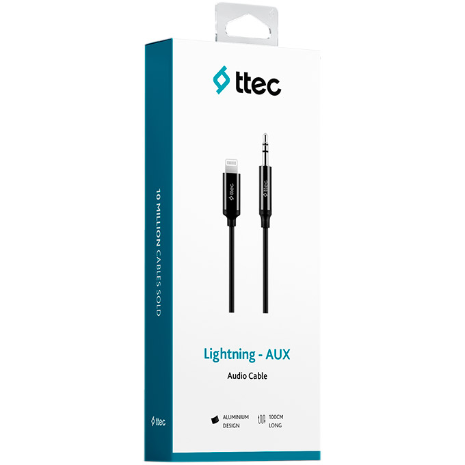 Кабель TTEC Lightning - AUX 1м Black (2DK42S)