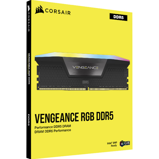 Модуль пам'яті CORSAIR Vengeance RGB Black DDR5 6400MHz 64GB Kit 2x32GB (CMH64GX5M2B6400C32)
