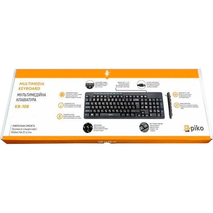 Клавиатура PIKO KB-108 Black