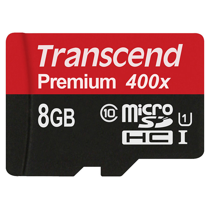 Карта пам'яті TRANSCEND microSDHC Premium 8GB UHS-I Class 10 + SD-adapter (TS8GUSDU1)