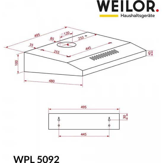 Витяжка WEILOR WPL 5092 FBL