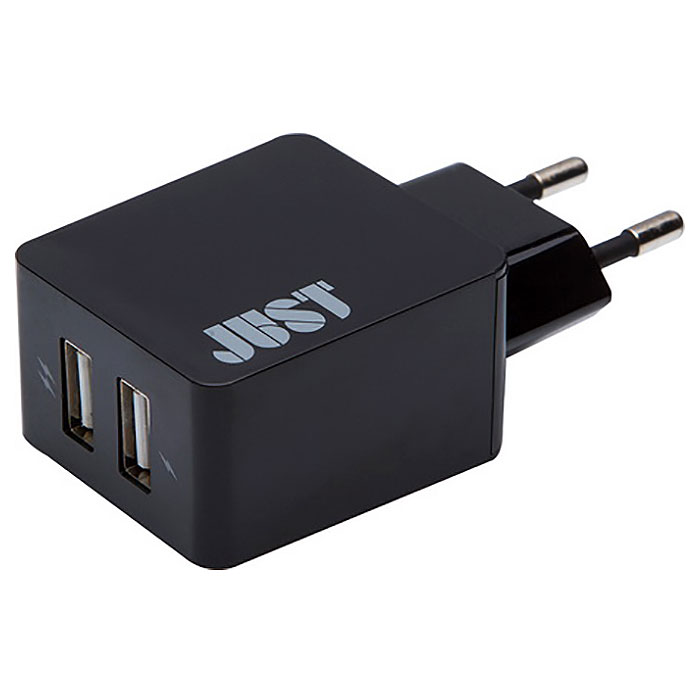 Мережевий зарядний пристрій JUST Core Dual USB Wall Charger Black