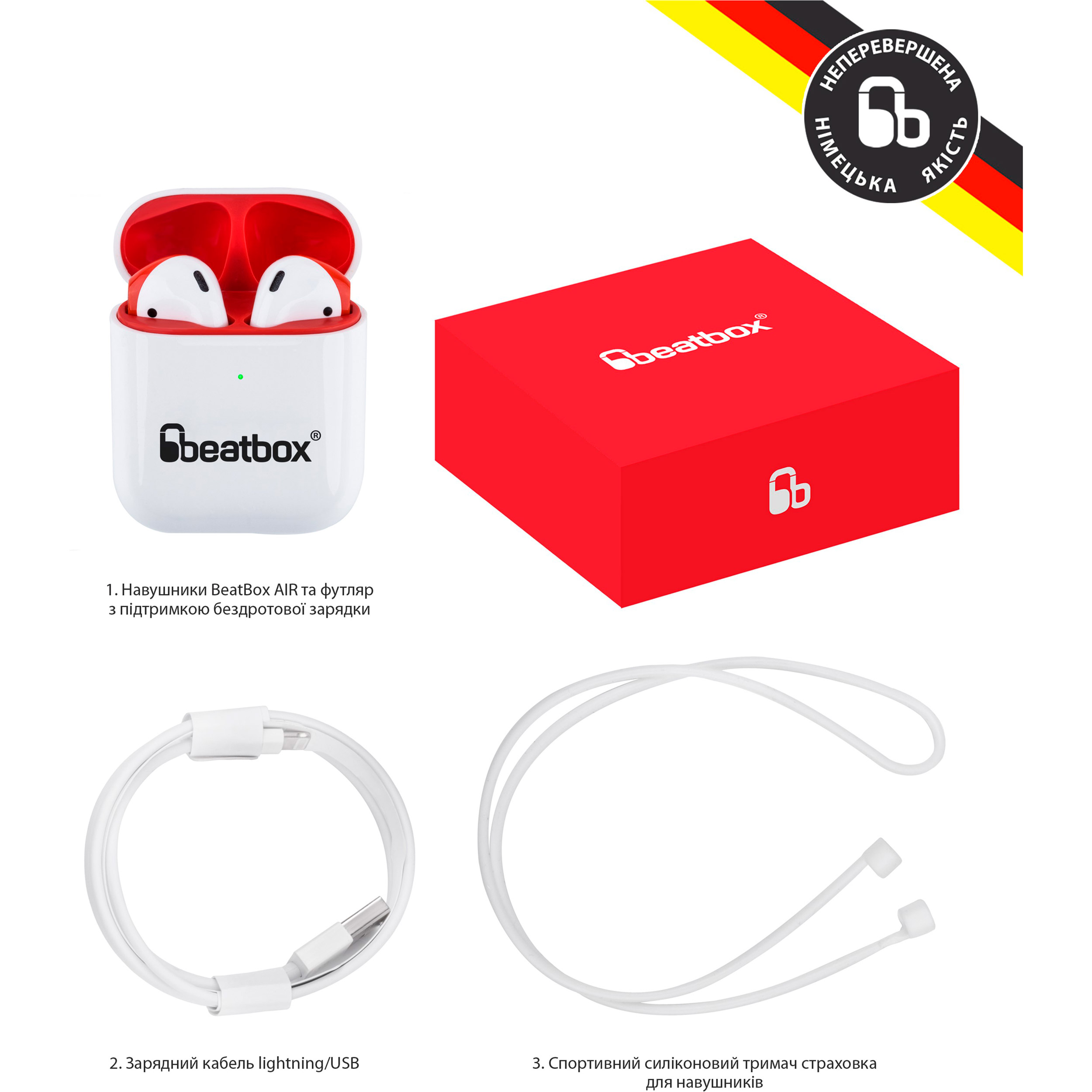Навушники BEATBOX Pods Air 2 White-Red