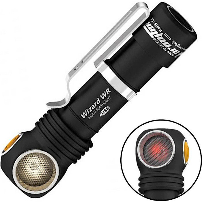 Фонарь мультифункциональный ARMYTEK Wizard C2 Magnet USB Red & Warm Light (F06901W)