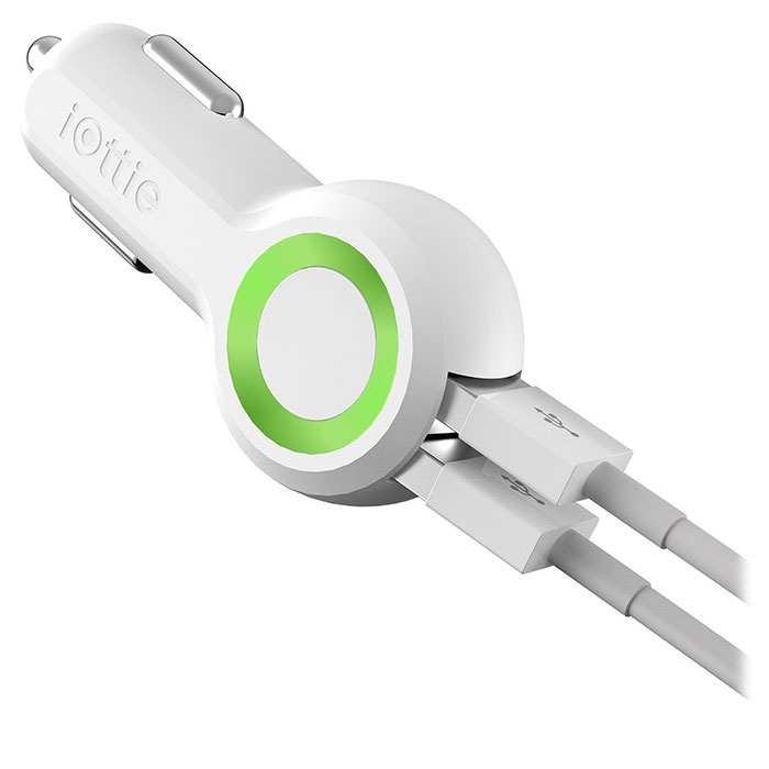 Автомобильное зарядное устройство IOTTIE RapidVOLT Max Dual Port USB Car Charger White (CHCRIO104WH)