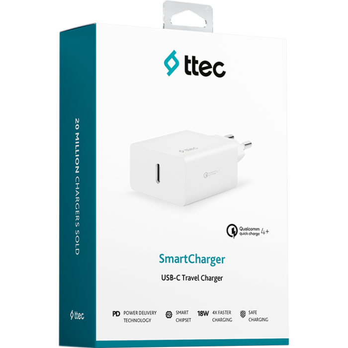 Зарядний пристрій TTEC SmartCharger QC/PD White (2SCS22B)