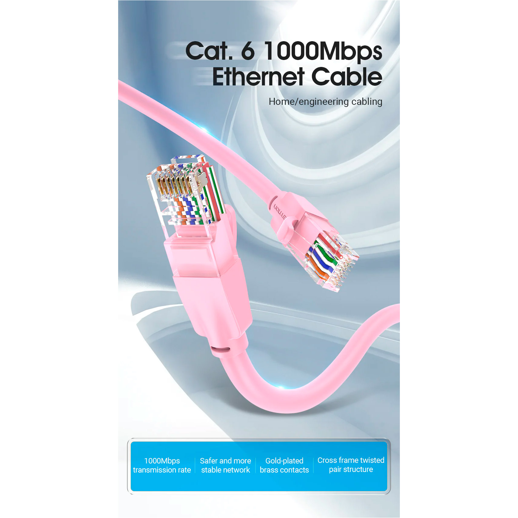 Патч-корд VENTION U/UTP Cat.6 CCA 15м Black (IBEBN)