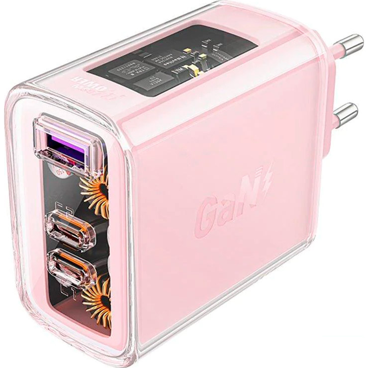 Зарядное устройство ACEFAST A45 Fast Charge Wall Charger GaN PD65W (2xUSB-C+1xUSB-A) Cherry Blossom