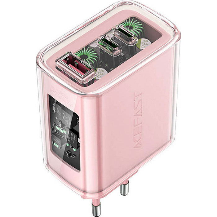 Зарядное устройство ACEFAST A45 Fast Charge Wall Charger GaN PD65W (2xUSB-C+1xUSB-A) Cherry Blossom