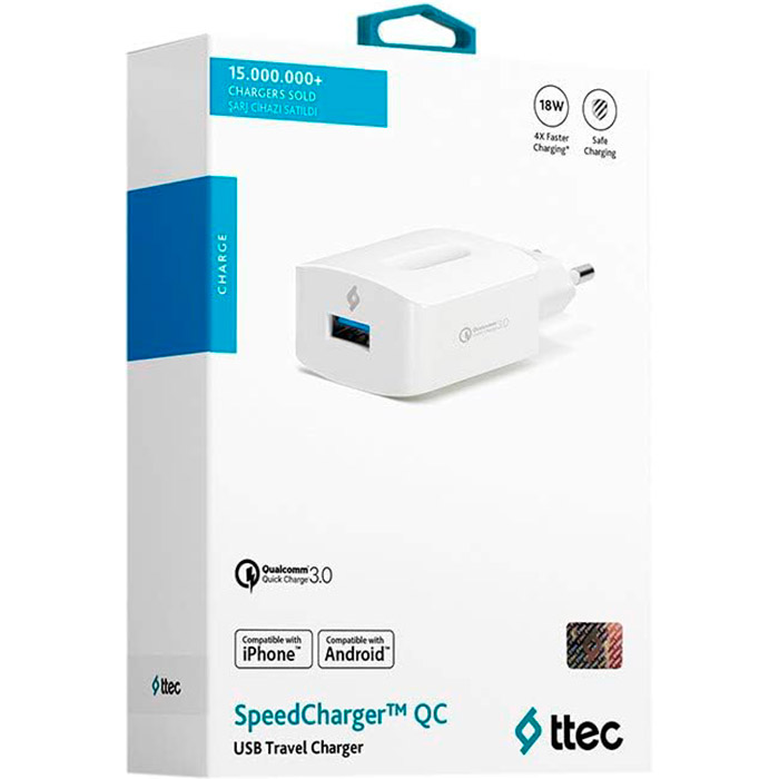 Зарядное устройство TTEC SpeedCharger QC White (2SCQC01K)