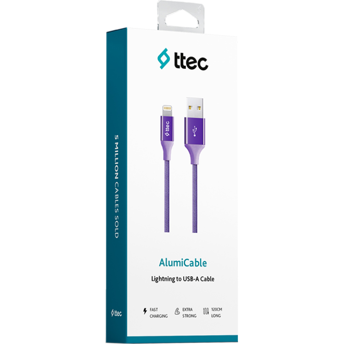 Кабель TTEC 2DK16 AlumiCable USB2.0 AM/Lightning 1.2м Purple (2DK16MR)