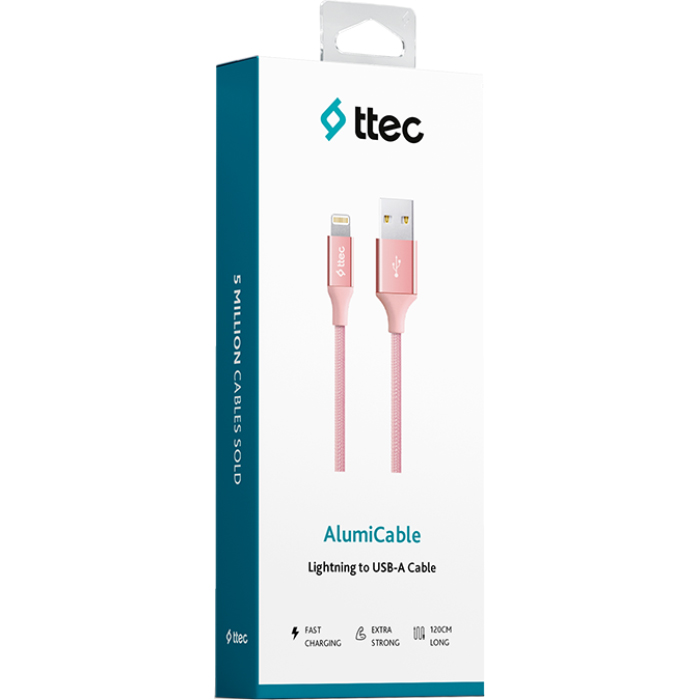Кабель TTEC 2DK16 AlumiCable USB2.0 AM/Lightning 1.2м Rose Gold (2DK16RA)