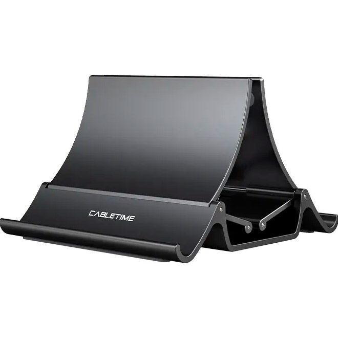 Вертикальна підставка для ноутбука CABLETIME Vertical Adjustable Laptop Stand Holder for MacBook Black (CS15B)