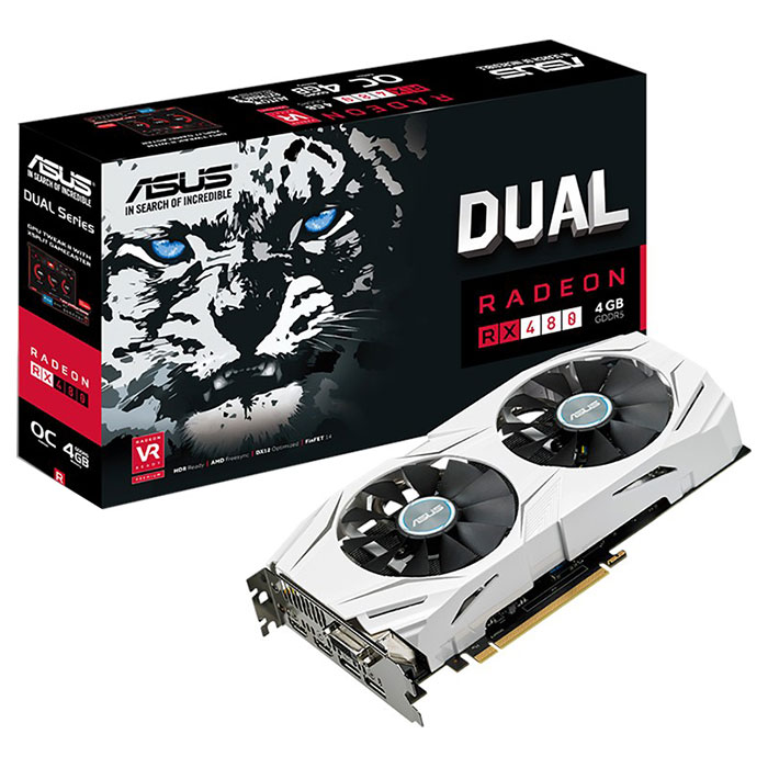 Відеокарта ASUS Radeon RX 480 4GB GDDR5 256-bit Dual OC (DUAL-RX480-O4G)