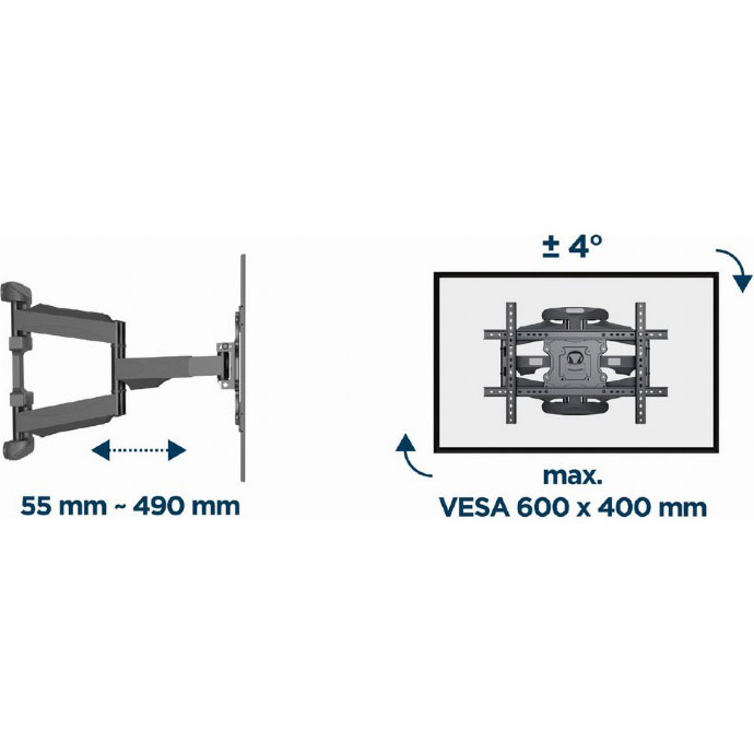 Крепление настенное для ТВ GEMBIRD WM-75ST-02 32"-75" Black