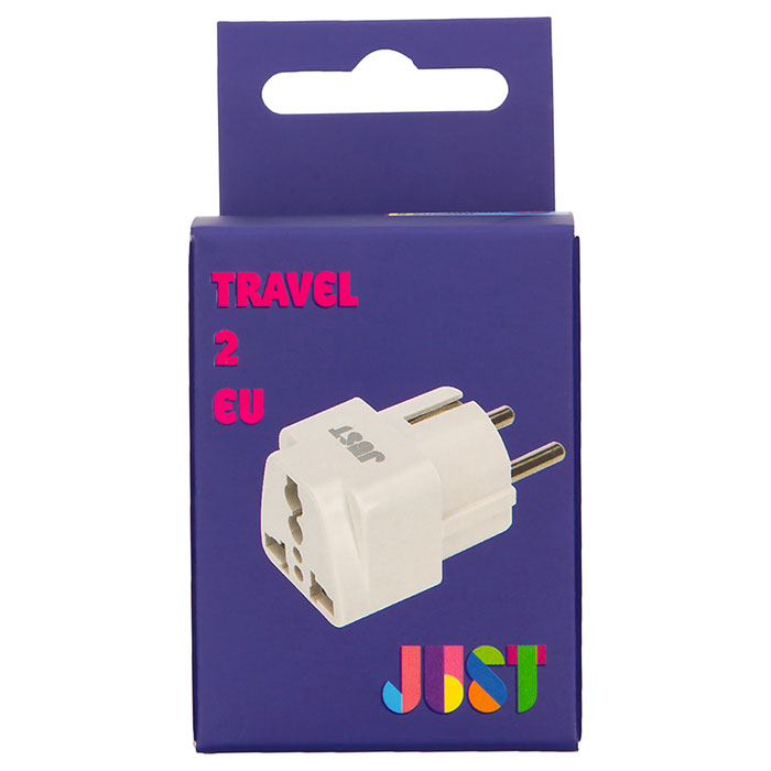 Универсальный сетевой переходник JUST Travel 2 EU White