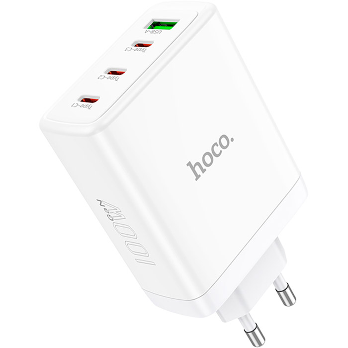 Зарядний пристрій HOCO N31 Leader 1xUSB-A, 3xUSB-C, PD100W, QC3.0 White (6931474784179)