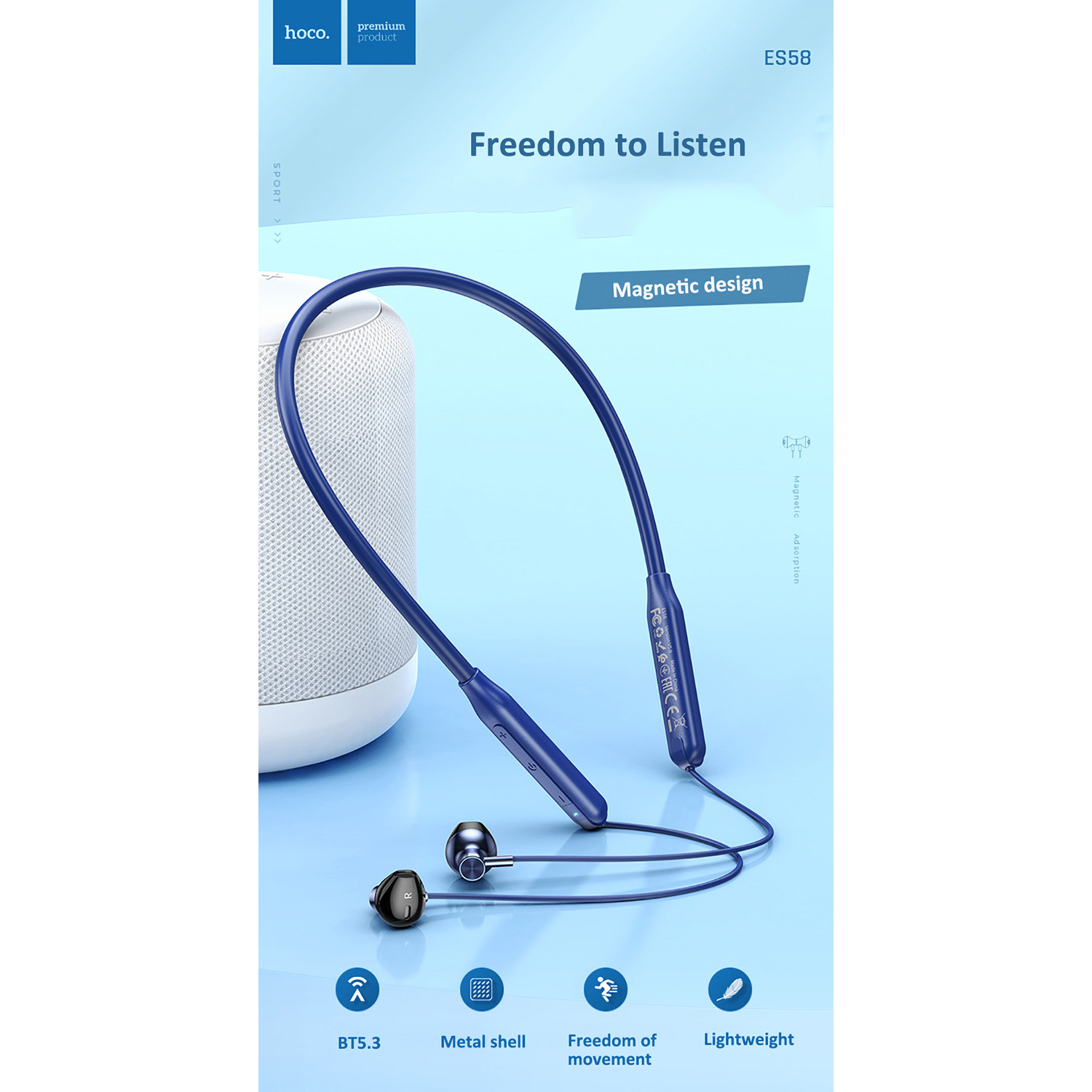Навушники HOCO ES64 Easy Sound Navy Blue