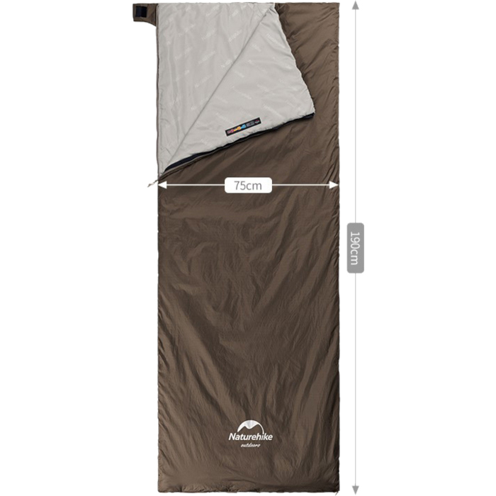 Спальник-одеяло NATUREHIKE Ultralight LW180 M +8°C Brown Left (6927595777954-L)