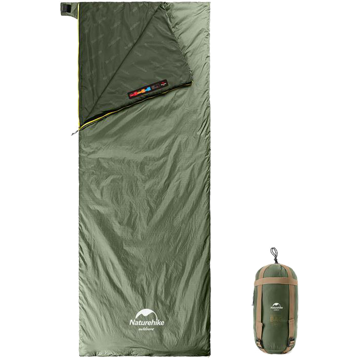 Спальник-ковдра NATUREHIKE Ultralight LW180 XL +8°C Green Right (6927595777961-R)