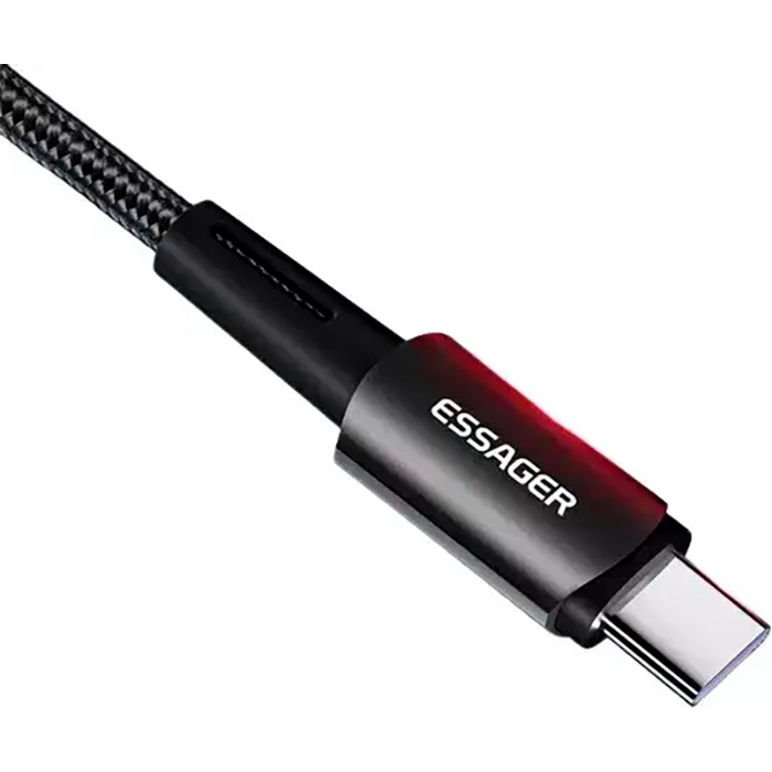 Кабель ESSAGER Sunset Fast Charging Data Cable 6A USB-A to Type-C 66W 3м Black (EXCT-CGC01)