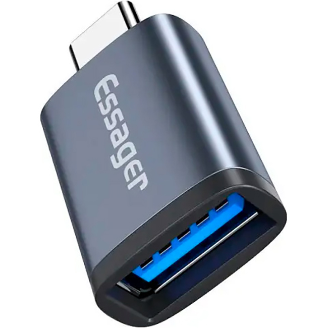 Адаптер OTG ESSAGER Soray Type-C Male to USB3.0 Female Gray (EZJAC-SRA0G)