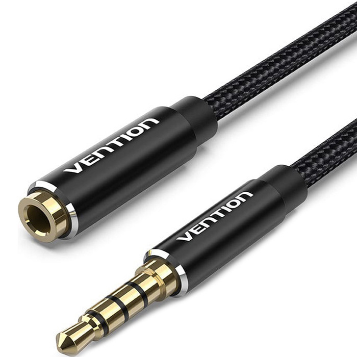 Кабель-подовжувач VENTION 3.5mm Audio Extension Cable mini-jack 3.5 мм 0.5м Black (BHCBD)