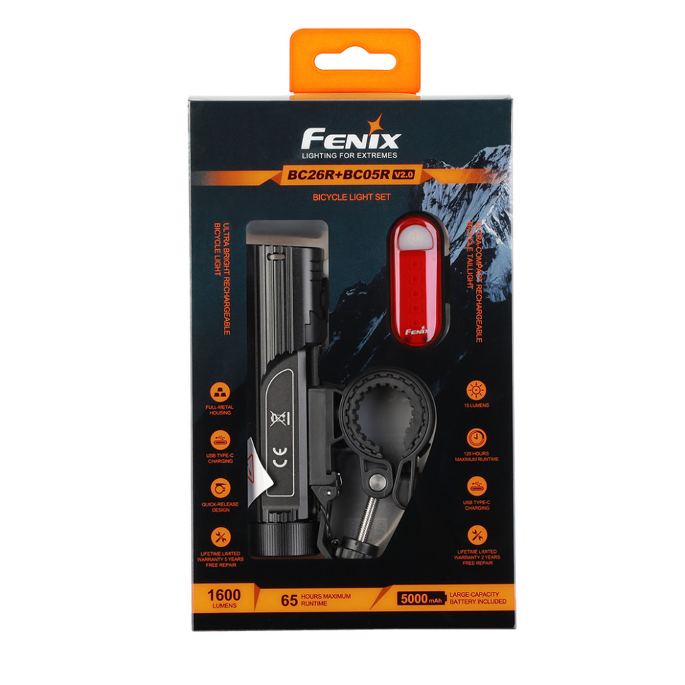 Комплект велофар FENIX BC26R + BC05R V2.0