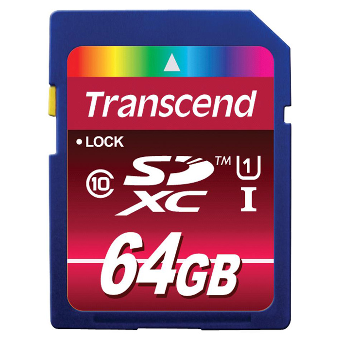 Карта памяти TRANSCEND SDXC 64GB UHS-I Class 10 (TS64GSDXC10U1)