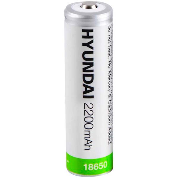 Акумулятор HYUNDAI Lithium Ion 18650 2200mAh 3.7V TipTop (RECHAR HYUNDAI 18650 LI-ION 2200MAH (SHARP TOP))