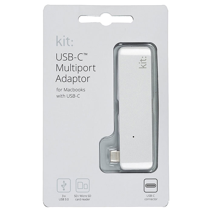 USB хаб KIT Multiport Adaptor USB Type-C Silver (C5IN1SL)