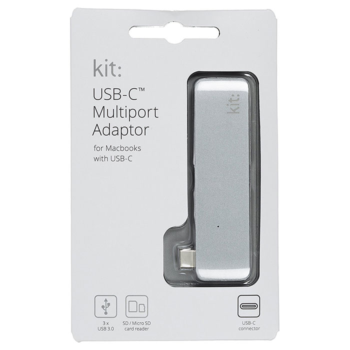 USB хаб KIT Multiport Adaptor USB Type-C Space Gray (C5IN1GR)