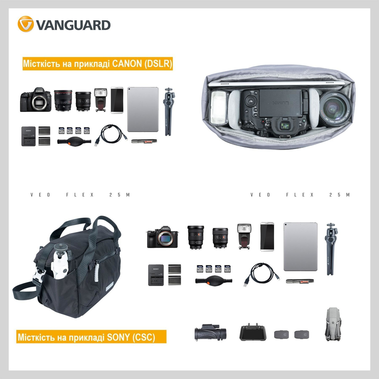 Сумка для фото-відеотехніки VANGUARD VEO Flex 25M Black