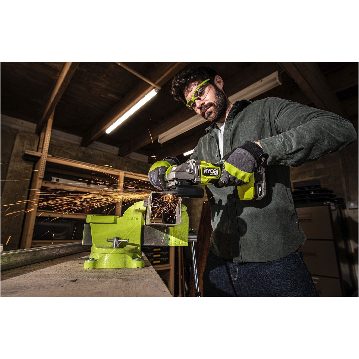 Акумуляторна кутова шліфувальна машина RYOBI RAG18X-1C40S (5133005614)