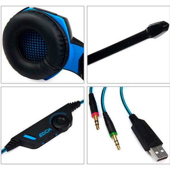 Наушники геймерские KOTION EACH G2000 Black/Blue