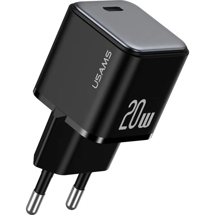 Зарядний пристрій USAMS US-CC183 X-ron Single USB PD20W Fast Charger Black (CC183TC01)