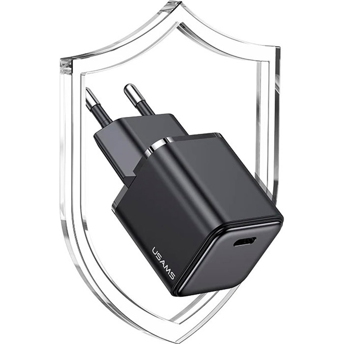 Зарядное устройство USAMS US-CC183 X-ron Single USB PD20W Fast Charger Black (CC183TC01)