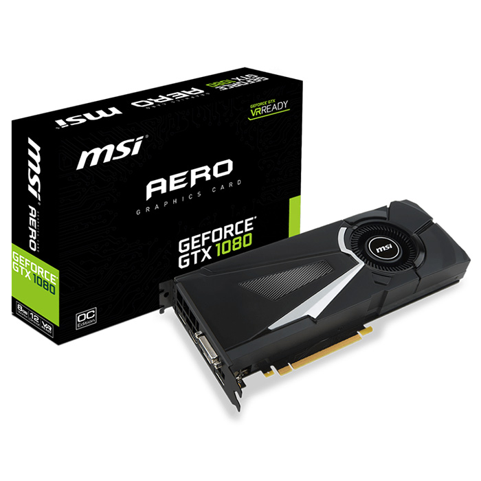 Відеокарта MSI GeForce GTX 1080 8GB GDDR5X 256-bit Aero OC (GTX 1080 AERO 8G OC)