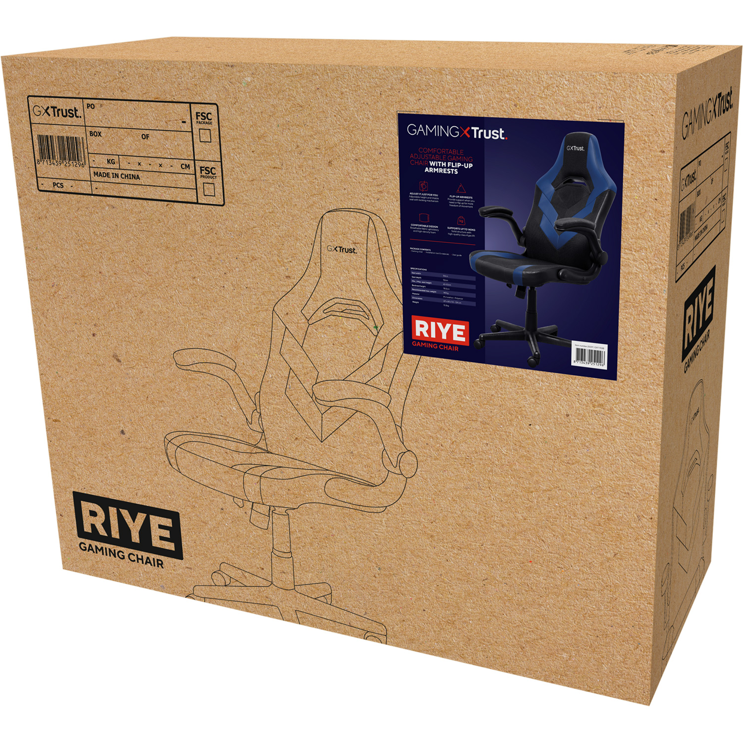 Крісло геймерське TRUST Gaming GXT 703 Riye Blue (25129)