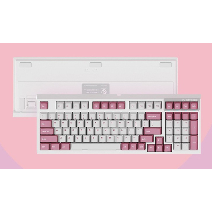 Клавіатура бездротова FL ESPORTS FL980 V2 Kailh Box Blueberry Ice Cream Switch Sakura Pink