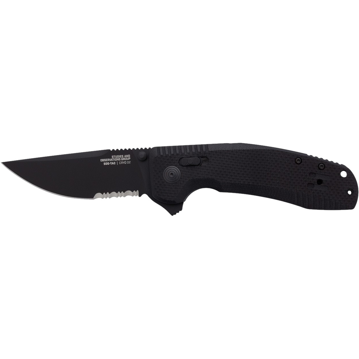 Складаний ніж SOG SOG-Tac XR Partially Serrated Black (12-38-03-41)