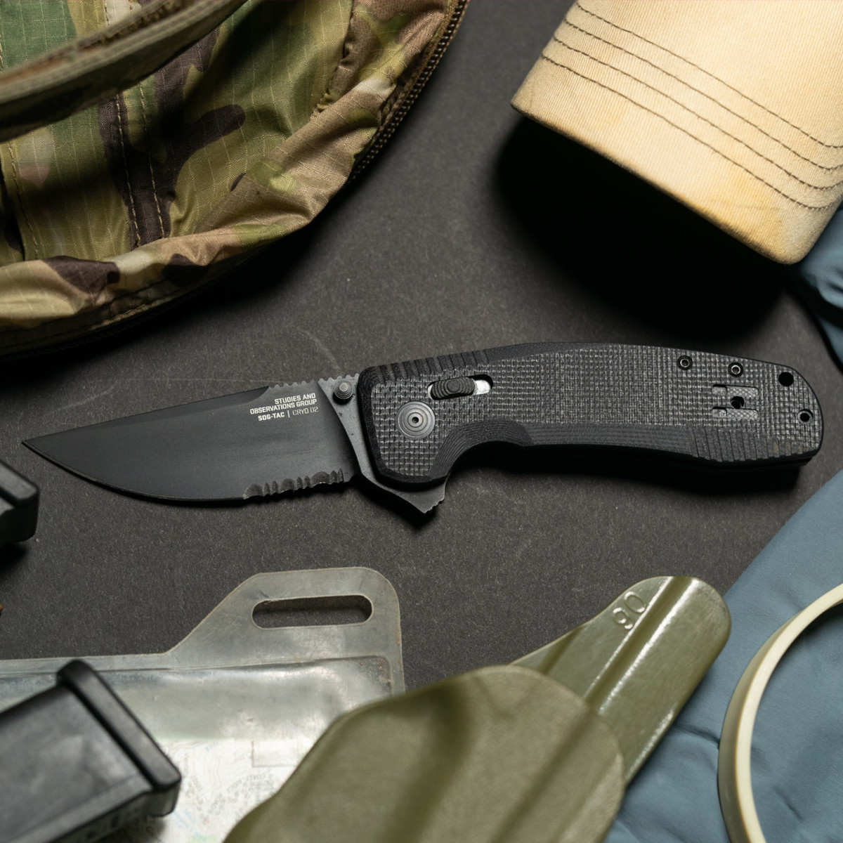 Складаний ніж SOG SOG-Tac XR Partially Serrated Black (12-38-03-41)