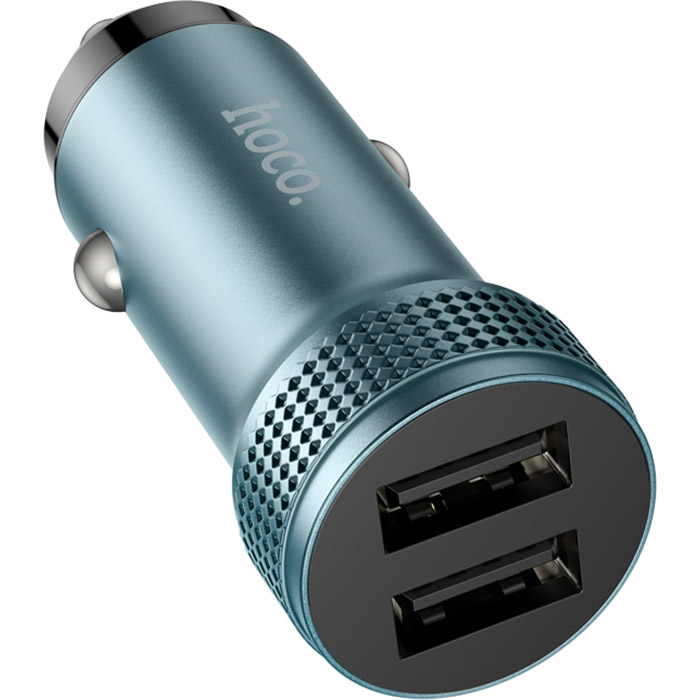 Автомобільний зарядний пристрій HOCO Z49 Level DualPort 2xUSB-A, QC3.0 18W Metal Gray (6931474795618)