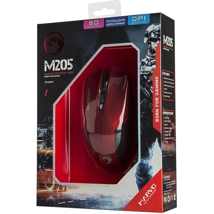 Миша ігрова MARVO M205 Red