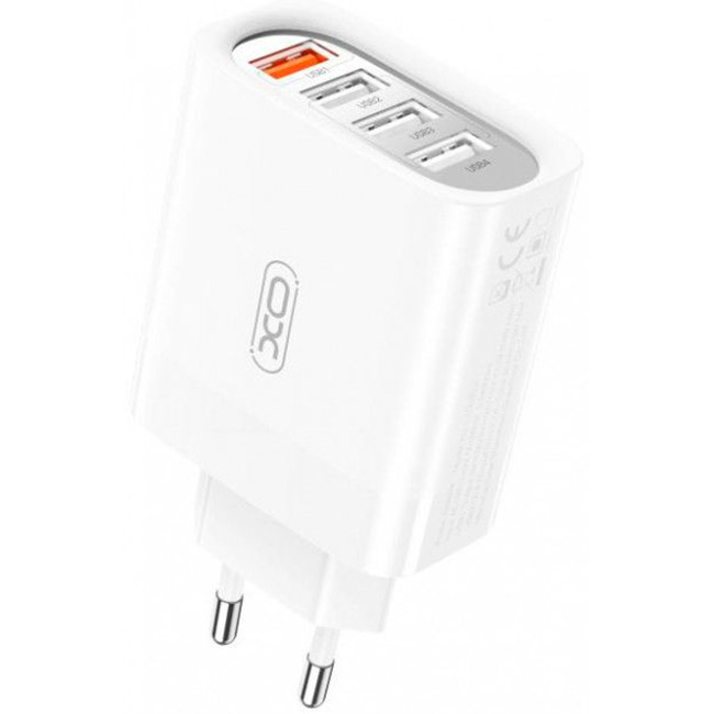 Зарядное устройство XO L100 4xUSB-A, QC3.0, 18W White (XO-L100)