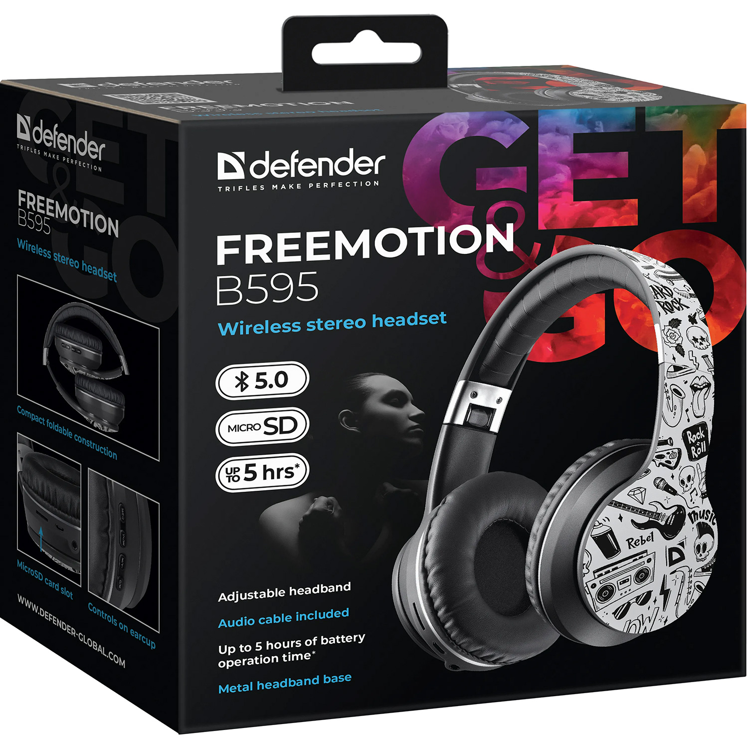 Навушники DEFENDER FreeMotion B595 Print (63596)