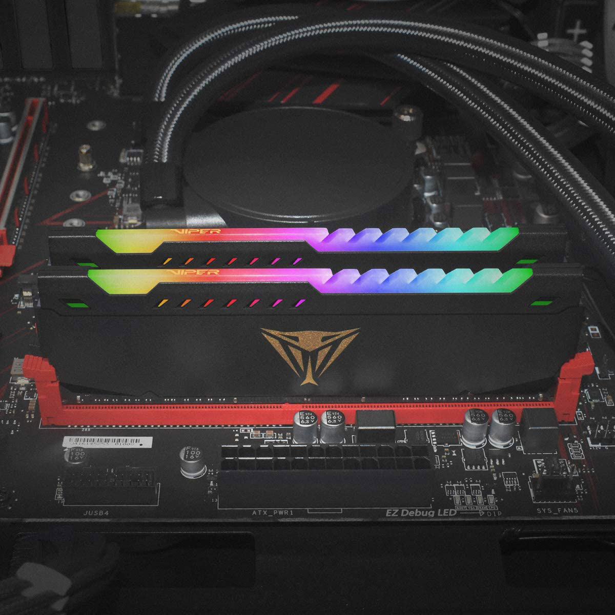 Модуль пам'яті PATRIOT Viper Steel RGB DDR4 3200MHz 64GB Kit 2x32GB (PVSR464G320C8K)