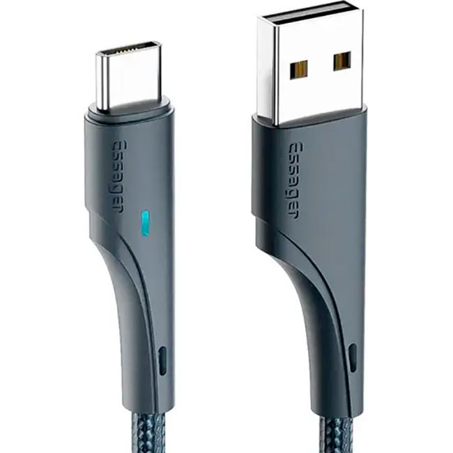 Кабель ESSAGER Rousseau Fast Charging Cable 3A USB-A to Type-C 0.25м Black (EXCT-LSB01)