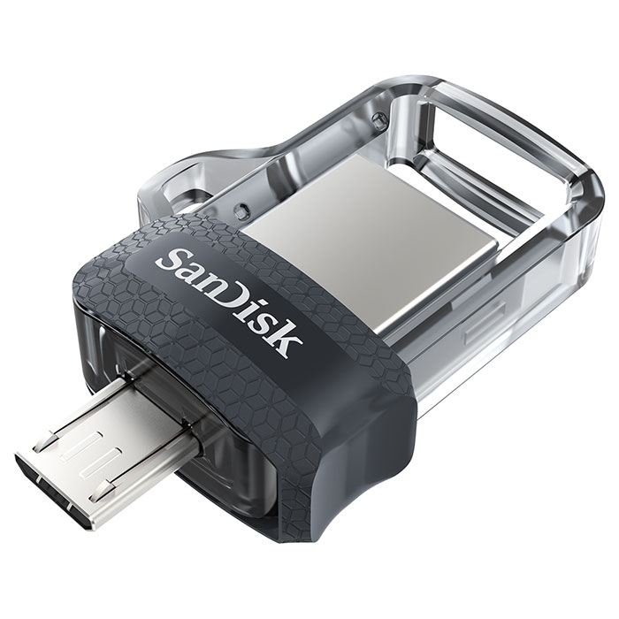 Флэшка SANDISK Ultra Dual m3.0 32GB USB+Micro-B3.0 Black/Silver (SDDD3-032G-G46)