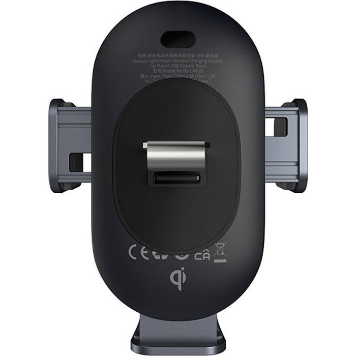 Автотримач для смартфона з бездротовою зарядкою BASEUS LightChaser Wireless Charging Electric Car Mount Black (C40355900121-00)